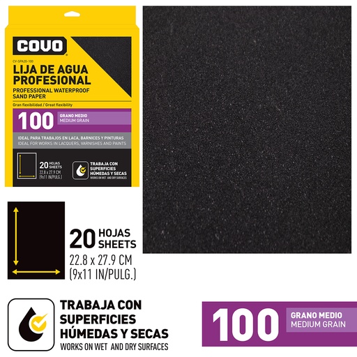 [4-896] LIJA GRANO 100 x UNID COVO 4-896