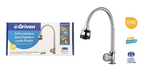 [4-898] LLAVE FREGADERO INDIVIDUAL FLEXIBLE  GRIVEN 4-898