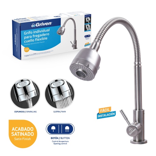 [4-899] LLAVE FREGADERO INDIVIDUAL FLEXIBLE GRIVEN 4-899