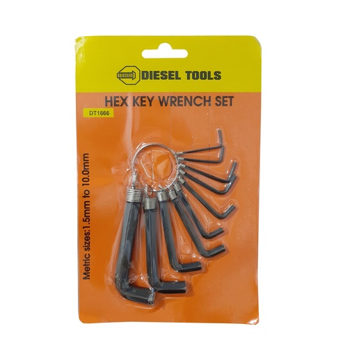 [4-916] LLAVE ALLEN 10 PCS MILIMETRICA DIESEL TOOL 4-916