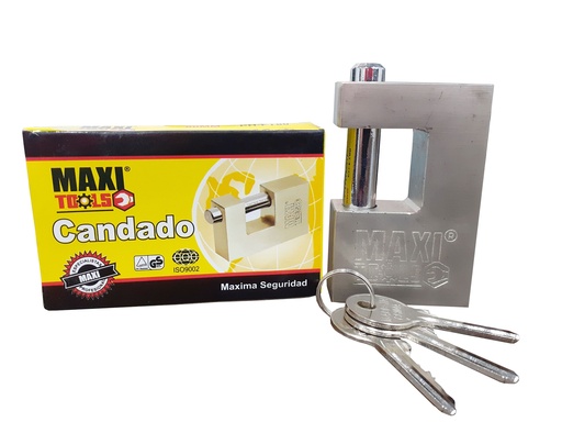 [4-954] CANDADO ANTICIZALLA PLATEADO 80MM MAXI TOOL 4-954