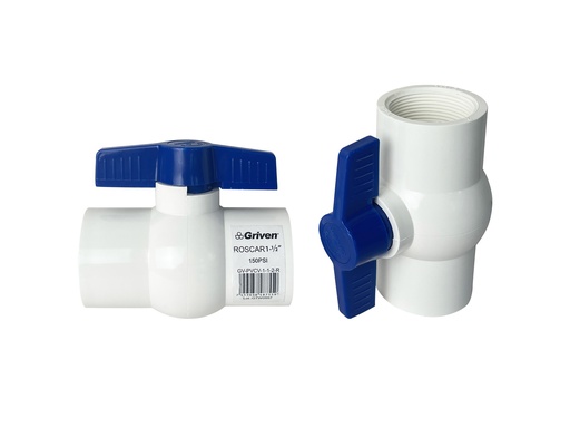 [4-982] LLAVE DE BOLA PVC C/ROSCA x 1 1/2 GRIVEN 4-982