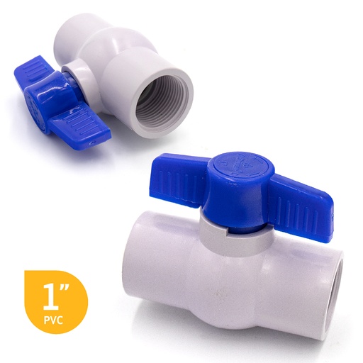 [4-984] LLAVE DE BOLA PVC C/ROSCA x 1" (DESC) GRIVEN 4-984