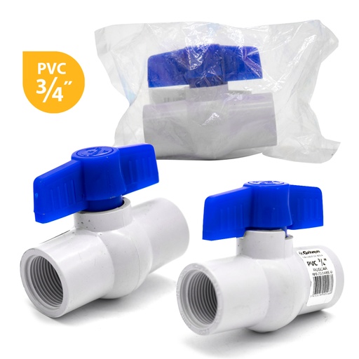 [4-985] LLAVE DE BOLA PVC C/ROSCA x 3/4" GRIVEN 4-985
