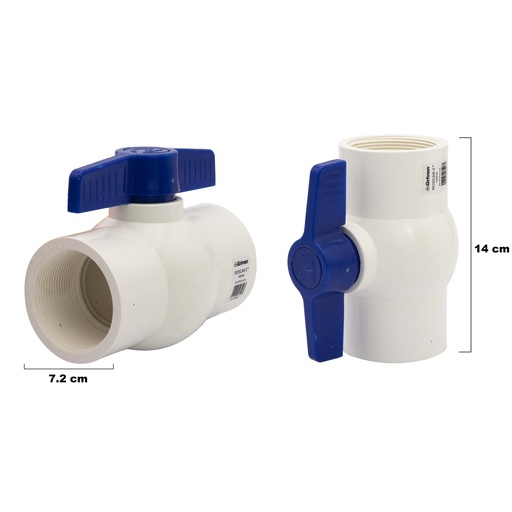 [4-986] LLAVE DE BOLA PVC C/ROSCA x 2" GRIVEN 4-986