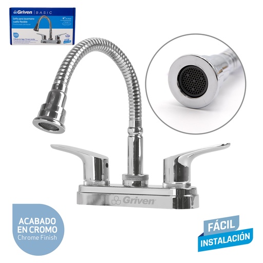 [5-050] LLAVE LAVAMANO DOBLE FLEXIBLE GRIVEN 5-050