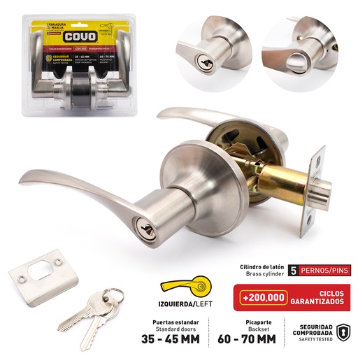 [5-056] CERRADURA CON MANILLA CURVA IZQUIERDA COVO 5-056