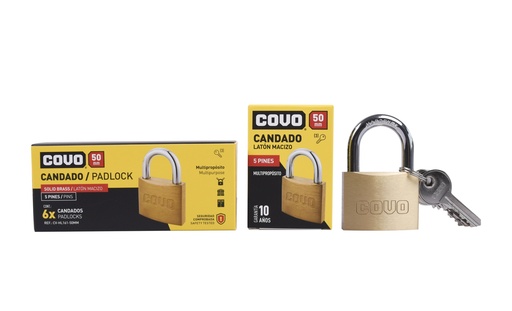 [5-117] [5-117] CANDADO LATON ARCO 50MM COVO 5-117