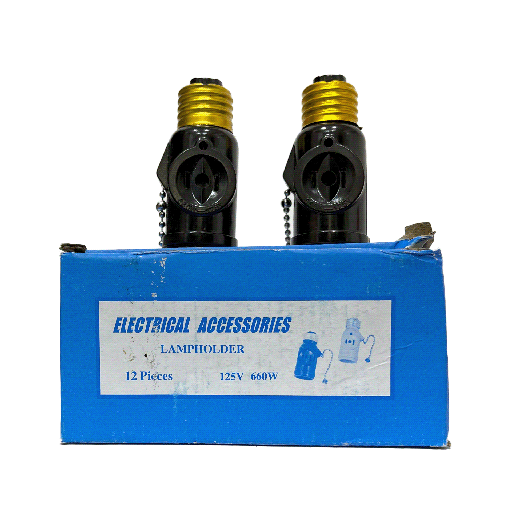 [8-195] SOCATE E27 C/TOMA C/CADENA NEGRO 8-195