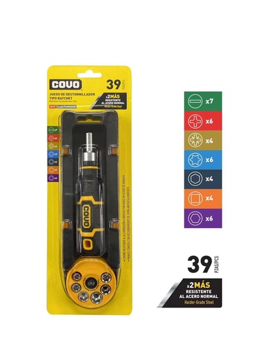 [8-228] JUEGO DESTORNILLADORES 39 EN 1 COVO 8-228