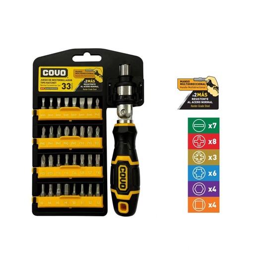 [8-231] JUEGO DESTORNILLADORES 33 EN 1 COVO 8-231