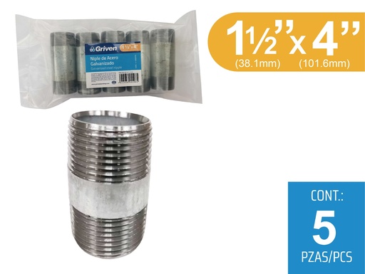 [8-249] NIPLE GALVANIZADO 1 1/2 x 4" GRIVEN 8-249