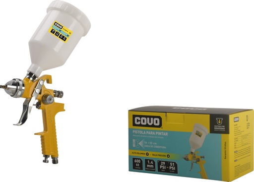 [8-294] PISTOLA P/PINTAR DE GRAVEDAD 600cc COVO 8-294