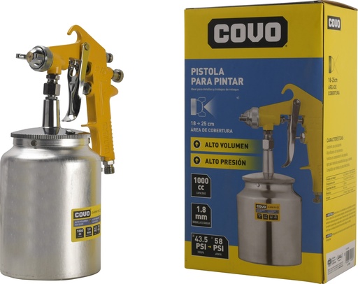 [8-297] PISTOLA P/PINTAR DE GRAVEDAD 1000cc COVO PRO 8-297