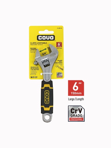 [8-319] LLAVE AJUSTABLE M/GOMA 6" COVO 8-319