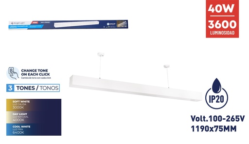 [8-338] LAMPARA LED P/TECHO 40W BLANCO ANGEL LIGHT 8-338