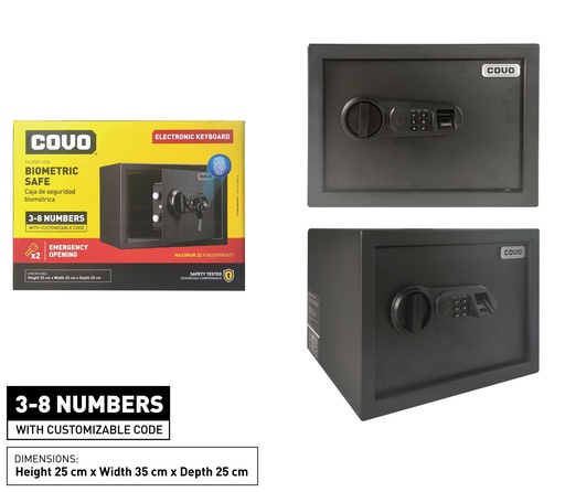 [8-339] CAJA FUERTE C/HUELLA 25x35x25CM COVO 8-339