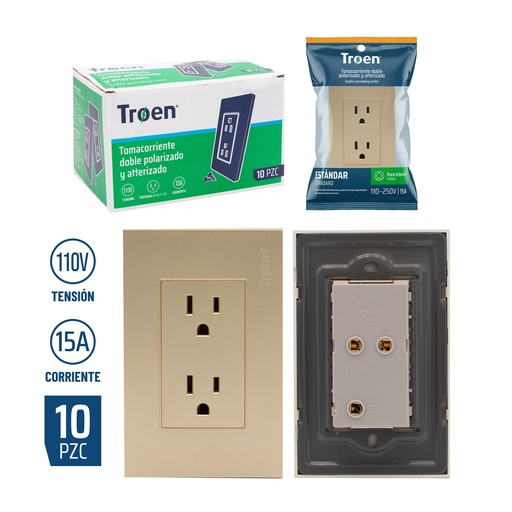 [8-385] TOMA DOBLE C/TIERRA GOLD TROEN 8-385