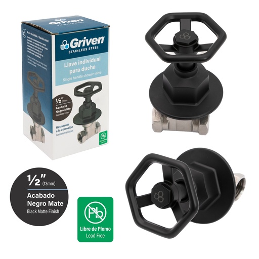 [8-479] LLAVE P/DUCHA INDIVIDUAL x 1/2 ACERO INOX GRIVEN 8-479