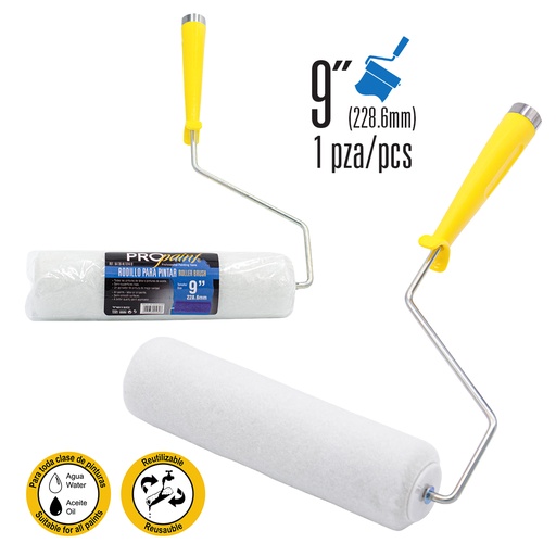 [8-517] RODILLO CON FUNDA 9" PRO PAINT 8-517