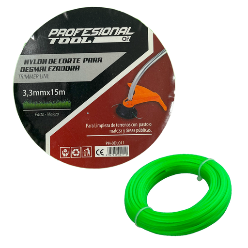 [8-535] NYLON DESMAL CUADRADO 3.3MM x 15MTS PROF TOOLS 8-535
