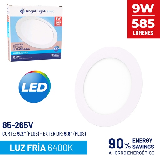 [8-555] PANEL LED EMP RED LUZ FRIA 9W ANGEL L 8-555
