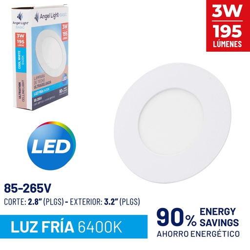 [8-566] PANEL LED EMP RED LUZ FRIA 3W ANGEL L 8-566
