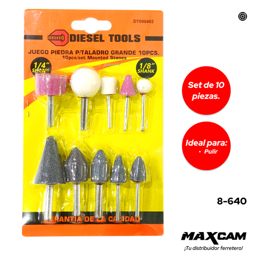 [8-640] SET DE PULIR x 10 PCS DIESEL TOOLS 8-640