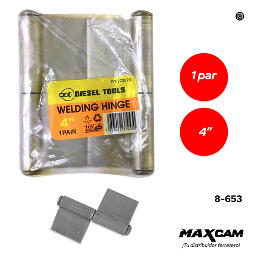 [8-653] BISAGRA SOLDAR x 4" PAR DIESEL T 8-653