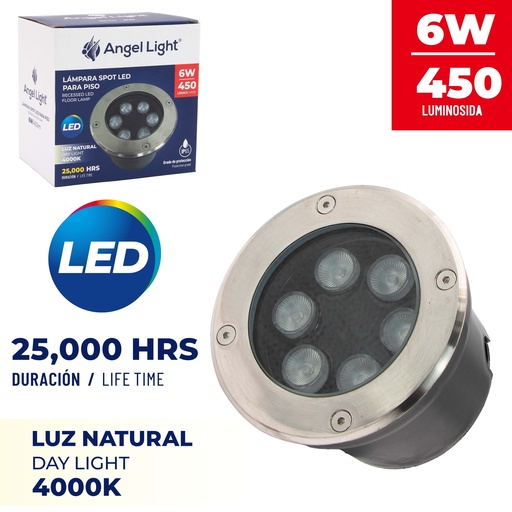 [8-677] SPOT LED P/PISO LUZ NATURAL 6W ANGEL LIGHT 8-677