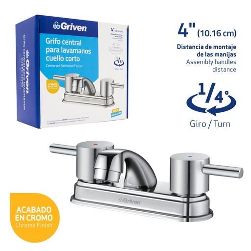 [8-726] LLAVE LAVAMANO DOBLE METALICA GRIVEN 8-726