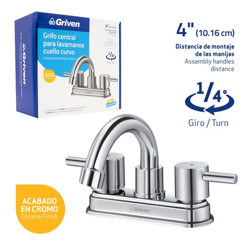 [8-727] LLAVE LAVAMANO DOBLE METALICA GRIVEN 8-727