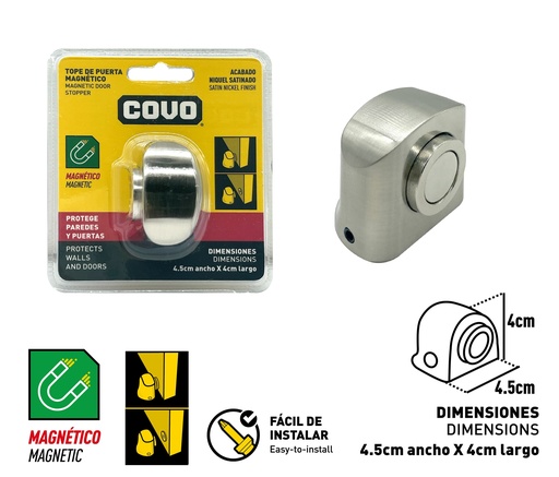 [8-877] TOPE P/PUERTA MAGNETICO SATINADO COVO 8-877