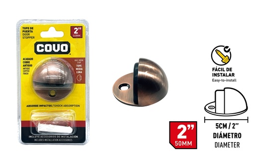 [8-879] TOPE P/PUERTA COBRE COVO 8-879