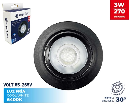 [8-917] PANEL LED EMP RED MOVIBLE 3W NEGRO ANGEL L 8-917