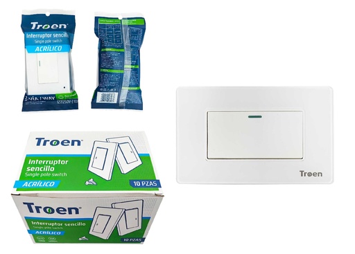 [8-947] INTERRUPTOR SENCILLO ACRILICO BLANCO 3 WAY TROEN 8-947