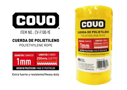 [8-985] GUARAL 1MM x 200 MTS AMARILLO COVO 8-985
