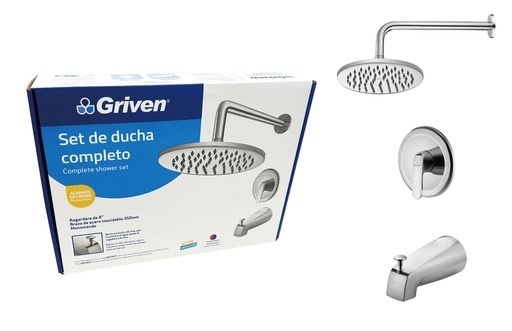 [9-039] LLAVE MONOMANDO P/BAÑERA C/REGADERA GRIVEN 9-039