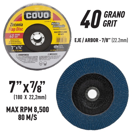 [9-084] DISCO FLAP 7" GRANO 40 COVO 9-084