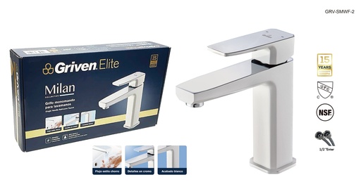 [9-100] LLAVE LAVAMANO MONOMANDO MILAN GRIVEN ELITE 9-100