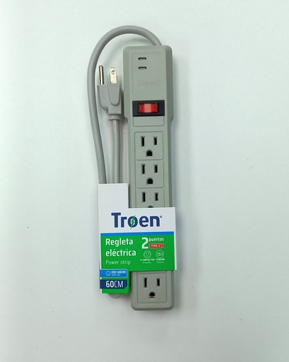 [9-124] REGLETA 6 TOMAS C/PUERTO USB TIPO C TROEN 9-124