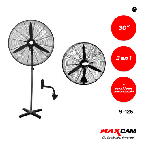 [9-126] VENTILADOR INDUSTRIAL 3 EN 1 30" 9-126