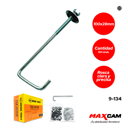 [9-134] GANCHO 2 x 1 CORTO (100mm) x 100UNID DIESEL T 9-134