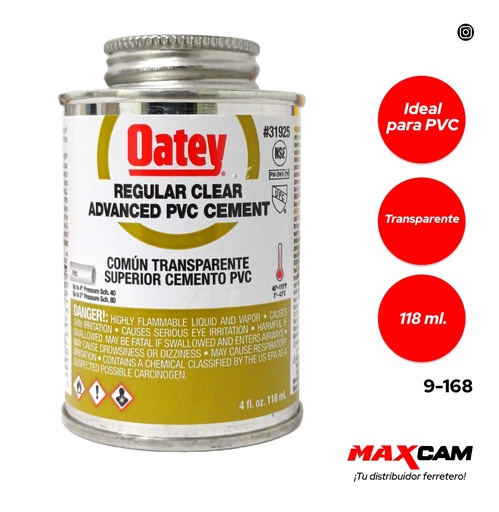 [9-168] PEGA SOLDAR A F 1/32 OATEY 118ml 9-168