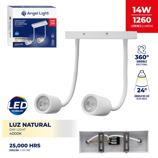 [9-183] LAMPARA LED FLEXIBLE BLANCA 14W ANGEL L 9-183