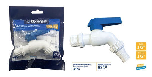 [9-195] LLAVE CHORRO PASO RAPIDO GRIVEN 9-195