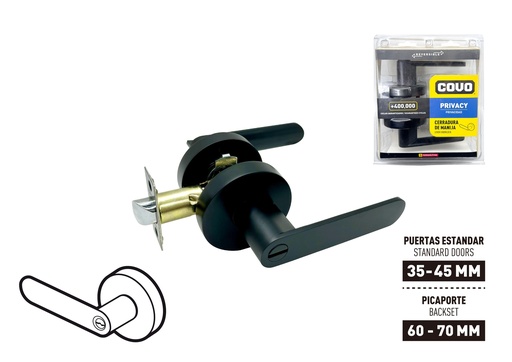 [9-210] CERRADURA BAÑO C/MANILLA RED NEGRA COVO 9-210
