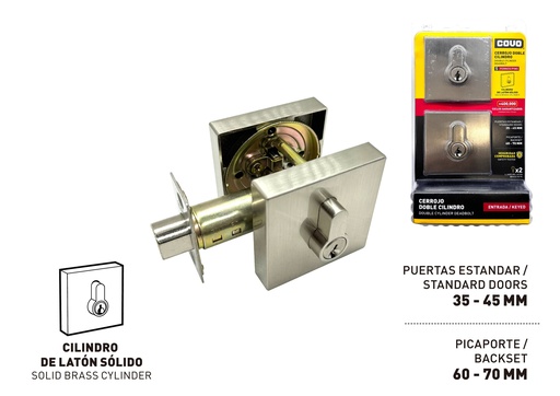 [9-213] CERROJO CUAD LLAVE/LLAVE SATIN COVO 9-213