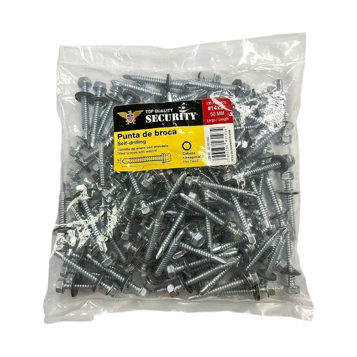 [6-998] TORNILLOS AUTOTALADRANTES 14 x 2 x 100 UNID SECURITY 6-998