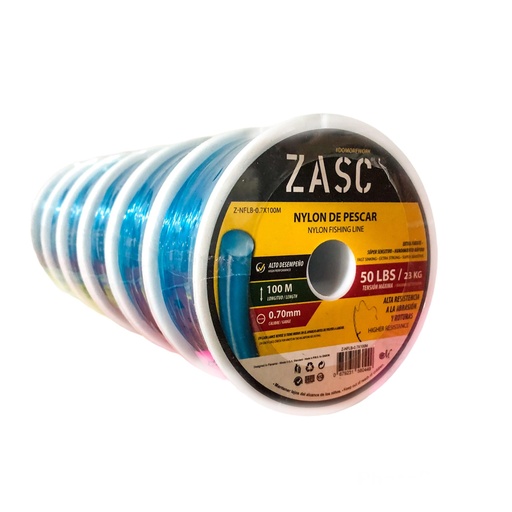 [7-004] NYLON DE PESCAR 0.7MM/100M AZUL ZASC 7-004